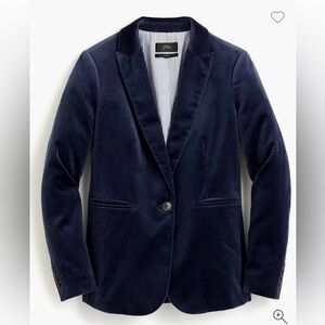 J. Crew Navy Velvet Parke Single-Button Blazer Size 10